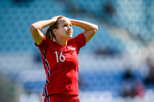 Guro Reiten of Norway looks dejected