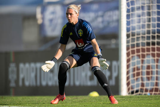 Goalkeeper Jennifer Falk of Sweden