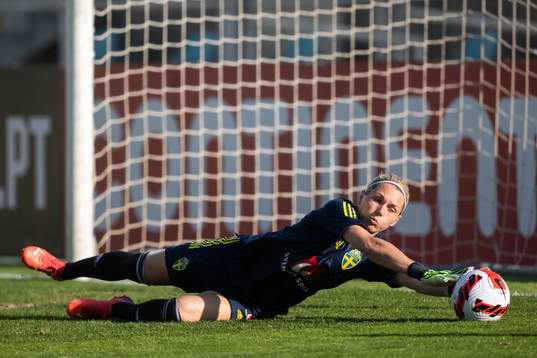 Goalkeeper Jennifer Falk of Sweden