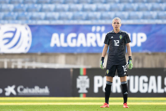 Goalkeeper Jennifer Falk of Sweden