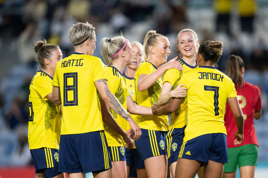 Amanda Ilestedt of Sweden celebrates