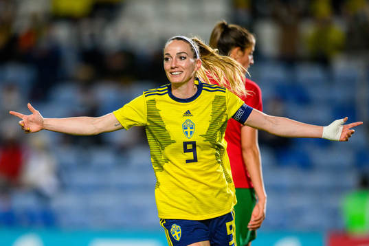 Kosovare Asllani of Sweden celebrates