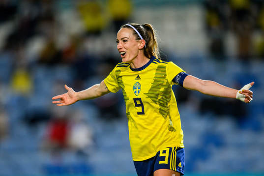 Kosovare Asllani of Sweden celebrates