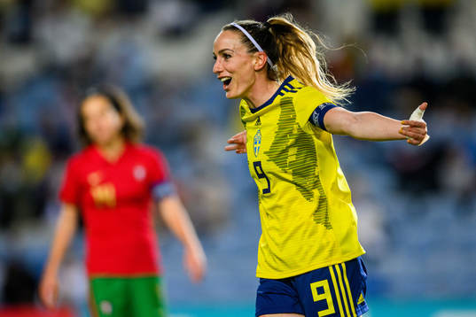 Kosovare Asllani of Sweden celebrates
