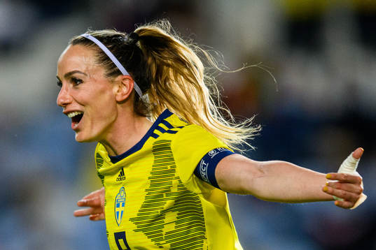 Kosovare Asllani of Sweden celebrates