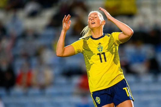 Stina Blackstenius of Sweden looks dejected
