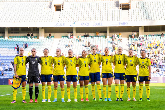 Caroline Seger, goalkeeper Jennifer Falk, Emma Kullberg,