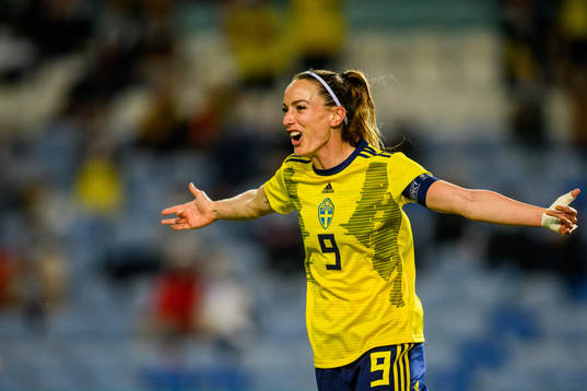 Kosovare Asllani of Sweden celebrates