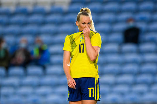 Stina Blackstenius of Sweden looks dejected