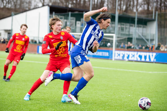 Landskronas Adam Egnell och IFK Göteborgs Gustav Svensson