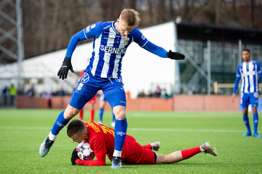 IFK Göteborgs Oscar Wendt och Landskronas Melker Heier