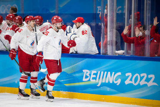 Mikhail Grigorenko of Russia celebrates