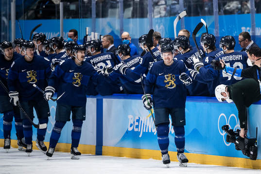 Ville Pokka of Finland celebrates