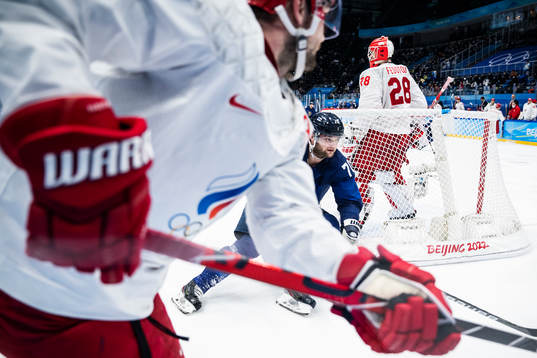 Teemu Hartikainen of Finland in the men's ice hockey final