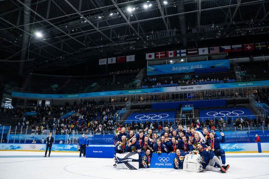 Players of Finland celebrate