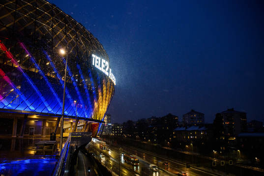 Exteriör vy av Tele2 Arena