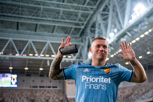 Djurgårdens Victor Edvardsen jublar