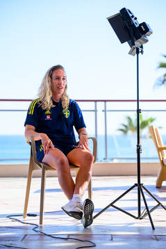 Julia Roddar is interviewed by the media