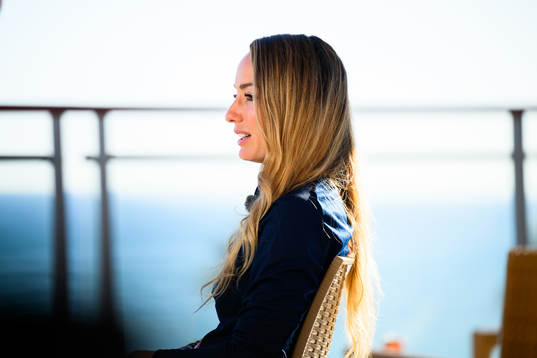 Kosovare Asllani is interviewed by the media