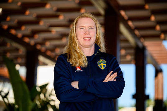 Goalkeeper Hedvig Lindahl pose for a portrait
