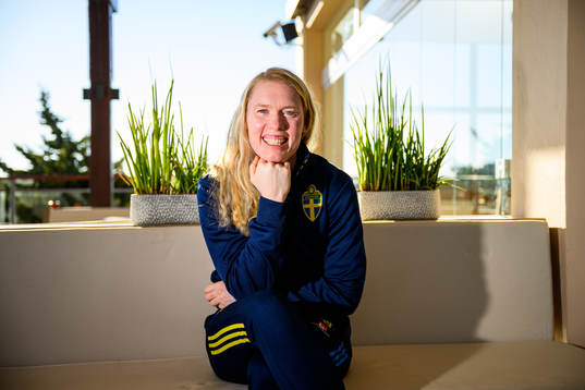 Goalkeeper Hedvig Lindahl pose for a portrait