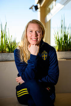 Goalkeeper Hedvig Lindahl pose for a portrait