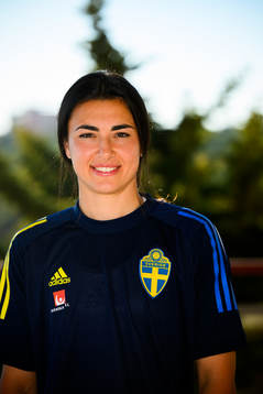 Goalkeeper Zecira Musovic pose for a portrait