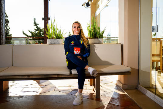 Kosovare Asllani pose for a portrait