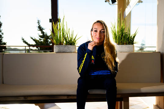 Kosovare Asllani pose for a portrait