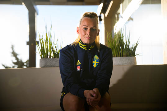 Stina Blackstenius pose for a portrait
