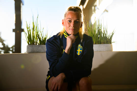 Stina Blackstenius pose for a portrait
