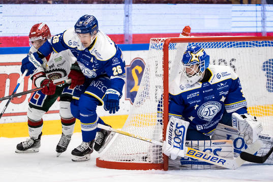Leksands Patrik Norén och Leksands målvakt Kasimir