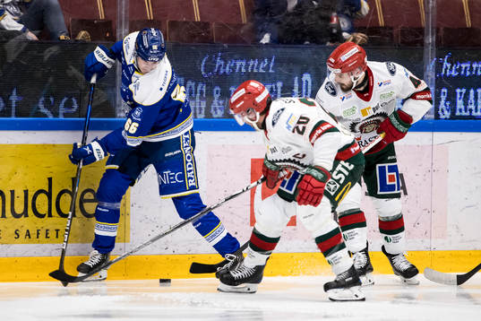Leksands Nils Åman och Frölundas Joel Lundqvist och
