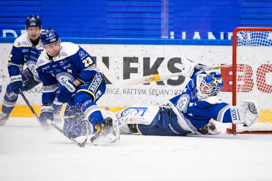 Leksands Mikael Ruohomaa och Leksands målvakt Kasimir