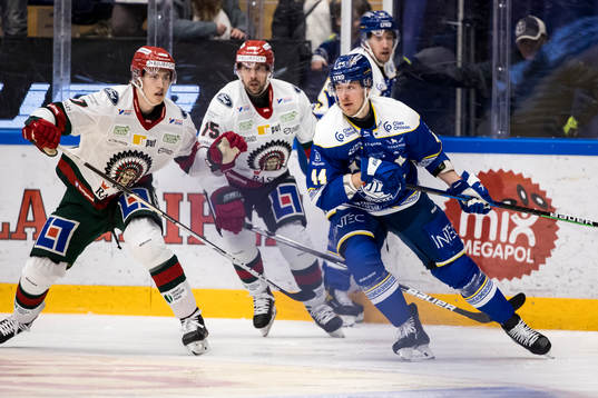 Frölundas Simon Edvinsson och Leksands Carter Ashton