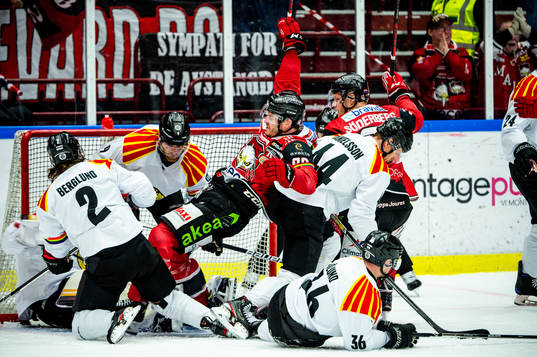 Malmö Redhawks Carl Söderberg jublar