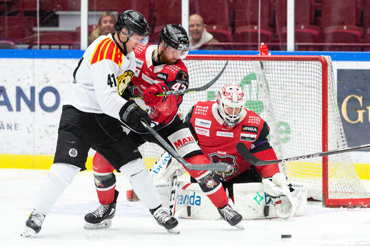 Brynäs Greg Scott oroar framför Malmö Redhawks Niklas