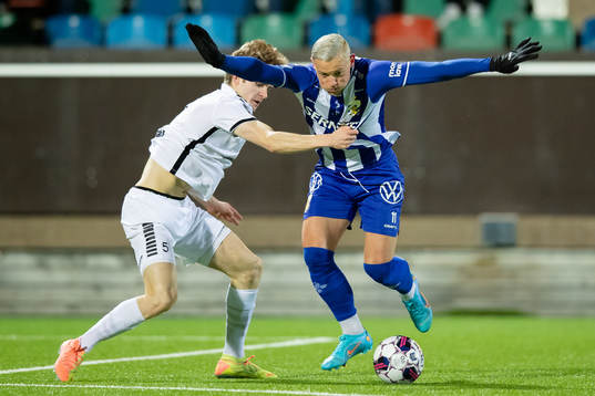 Utsiktens Jakob Hedenquist och  IFK Göteborgs Erik Sorga