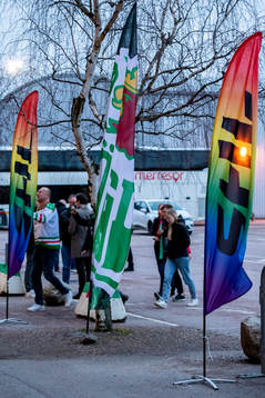 Pride och Rögle flaggor