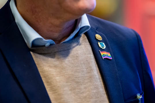 SHL pin med Pride flagga och Rögle pins