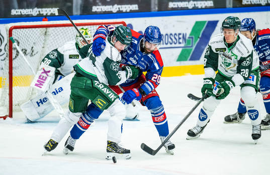 Färjestads Joel Nyström och Mattias Göransson samt