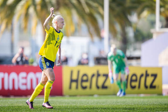 Caroline Seger of Sweden celebrates