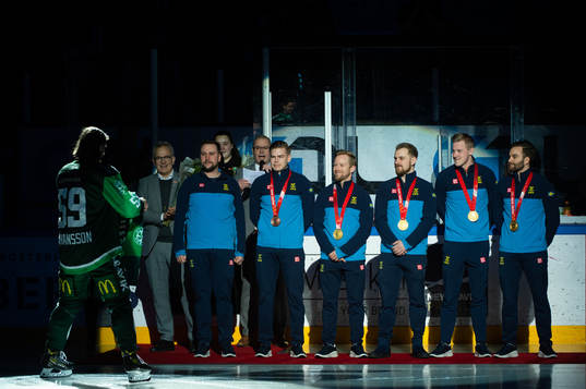 Lag Edin hyllas för OS guldmedaljen med Linus Johansson