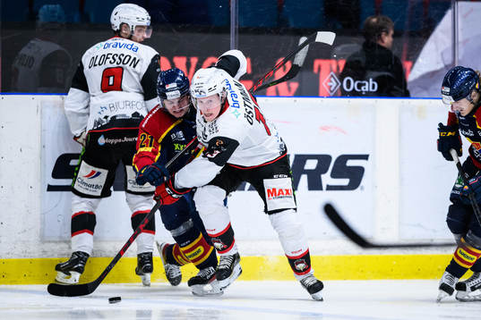 Djurgårdens Filip Cederqvist och Malmö Redhawks Kalle