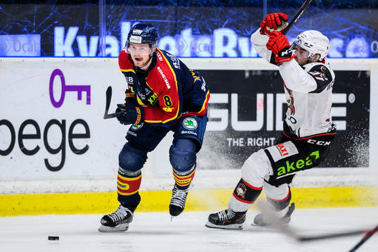 Djurgårdens Linus Arnesson och Malmö Redhawks Ponthus
