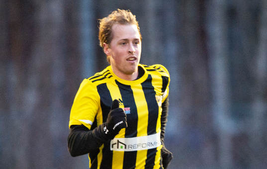 IFK Hässleholms Robin Strömberg i träningsmatchen mellan