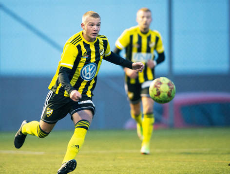 IFK Hässleholms Olle Kjellman Olblad i träningsmatchen