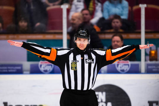Domare Mikael Andersson dömer bort Brynäs 1-1 mål
