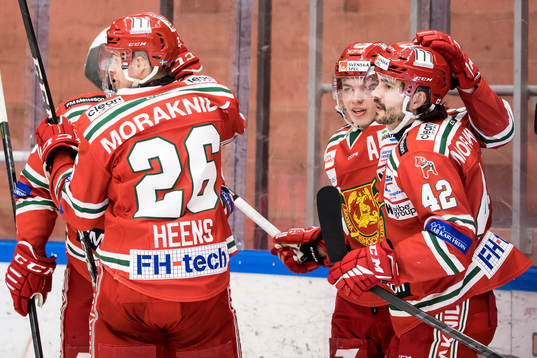 Moras Lucas Wernblom jubel me Moras Alexandre Lavoie och