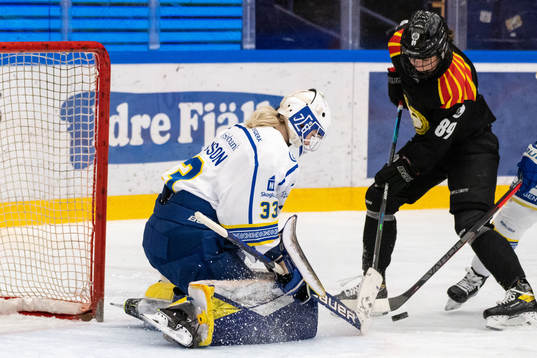 Leksands målvakt Amanda Johansson och Brynäs Stella